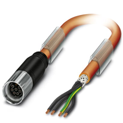 Phoenix Contact M17 Power Cordset; K-7E - OE/5.0-D01/M17 F8; Female Straight; 8-Pin; 8-Wire; 15A; 630V; Shielded 5m PUR Cable